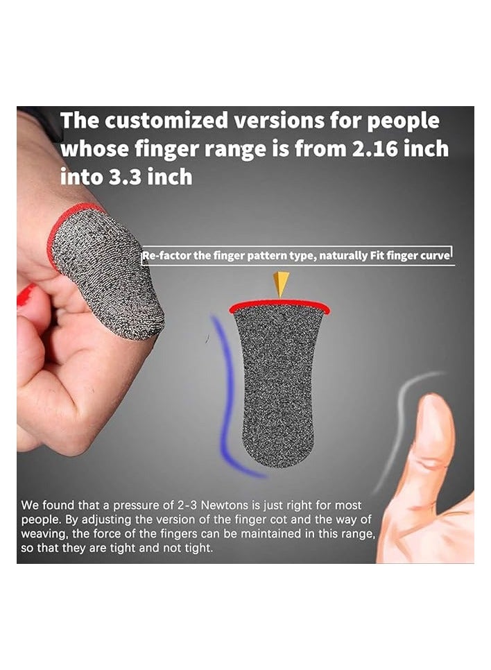 Inder Finger Sleeve for Gaming Mobile Game Controller Finger Thumb Sleeve Anti-Sweat Breathable Seamless Touchscreen Finger Cover (2Pcs Set, Red Brim) - Image 5