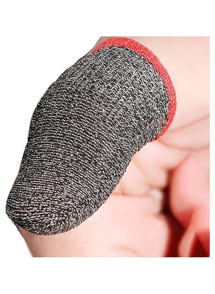 Inder Finger Sleeve for Gaming Mobile Game Controller Finger Thumb Sleeve Anti-Sweat Breathable Seamless Touchscreen Finger Cover (2Pcs Set, Red Brim) - Image 2