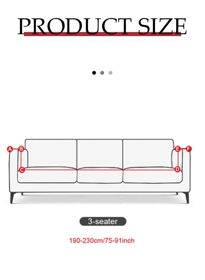 3-Seater Elastic Sofa Cover, Ultra Soft Washable Anti Slip Sofa Cover, Waterproof Sofa And Furniture Protection Cover With Elastic Bottom For Children And Pets (190x230cm, Beige) - Image 2