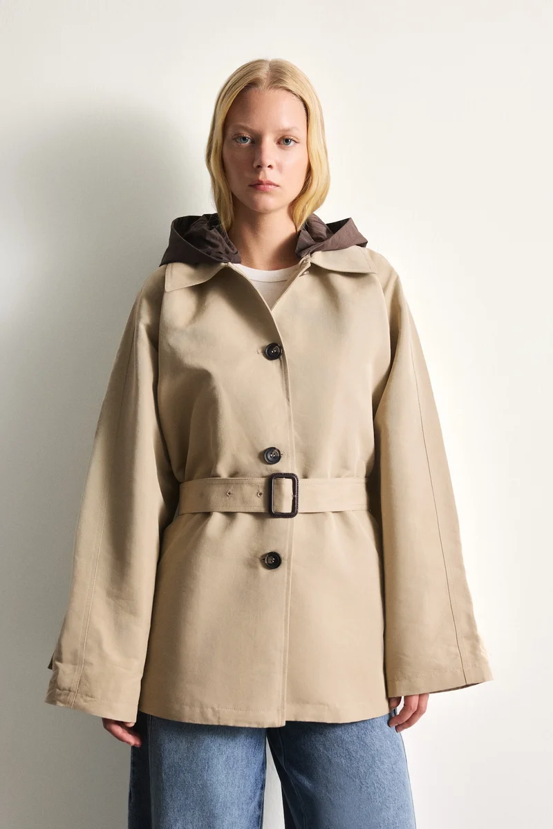 Regular Fit Twill Trenchcoat