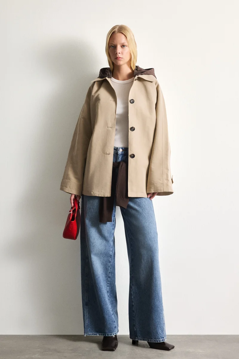 Defacto  Regular Fit Twill Trenchcoat for Women | Best Price UAE