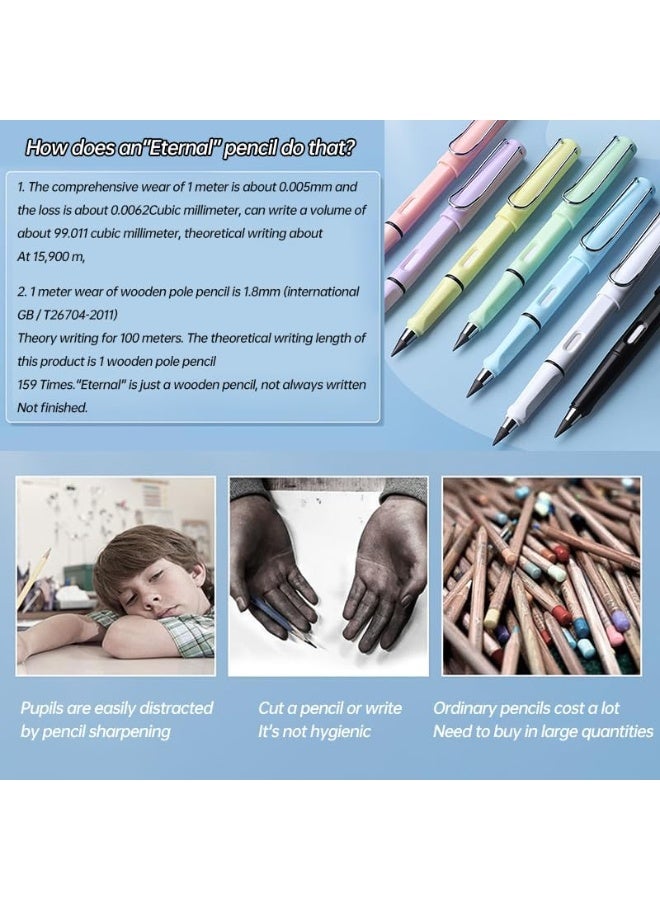 Inkless Magic Infinity Pencil With Eraser - Everlasting Reusable Forever Pencil - Macarons Light Purple - Image 5