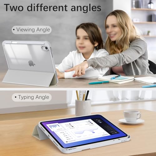 Xkladz Case for iPad (A16) 11th Generation (2025) 11 inch, iPad 10th Generation (2022) 10.9 inch, Case with Pencil Holder, Clear Back Cover Cute Design for Women Girl, Auto Sleep/Wake, Wildflower B - Image 5