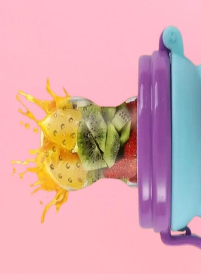 Progeny Pacifier Fruit Feeder Soft Silicone Fruit & Veggie Feeder for Babies | Mickey Chewing Teether | Hygienic, BPA-Free Pacifier for Infants 3+ Months (Violet Blue) - Image 5
