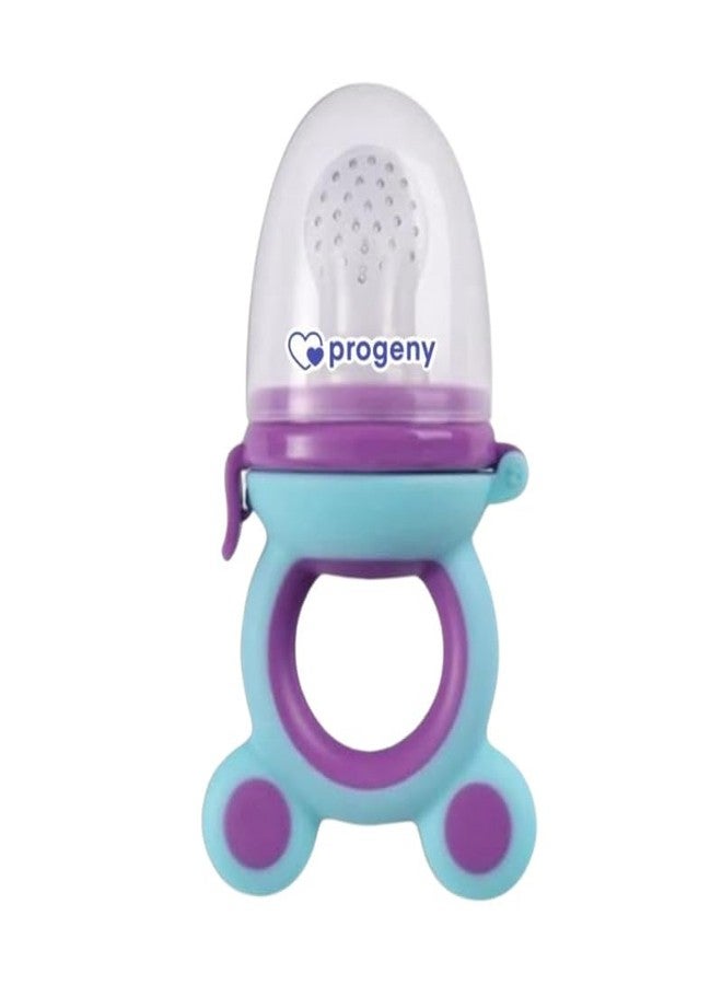 Progeny Pacifier Fruit Feeder Soft Silicone Fruit & Veggie Feeder for Babies | Mickey Chewing Teether | Hygienic, BPA-Free Pacifier for Infants 3+ Months (Violet Blue) - Image 1