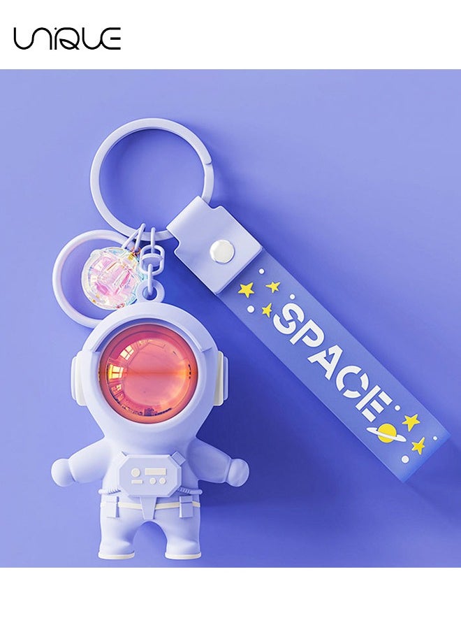 Unique - Astronaut Keychain Space Keychains with Cartoon Sunset Atmosphere Light Cute Kawaii Anime Cool Keychains for Backpacks Cool and Shiny for Couples Students White - Collar Workers Purple - Image 1