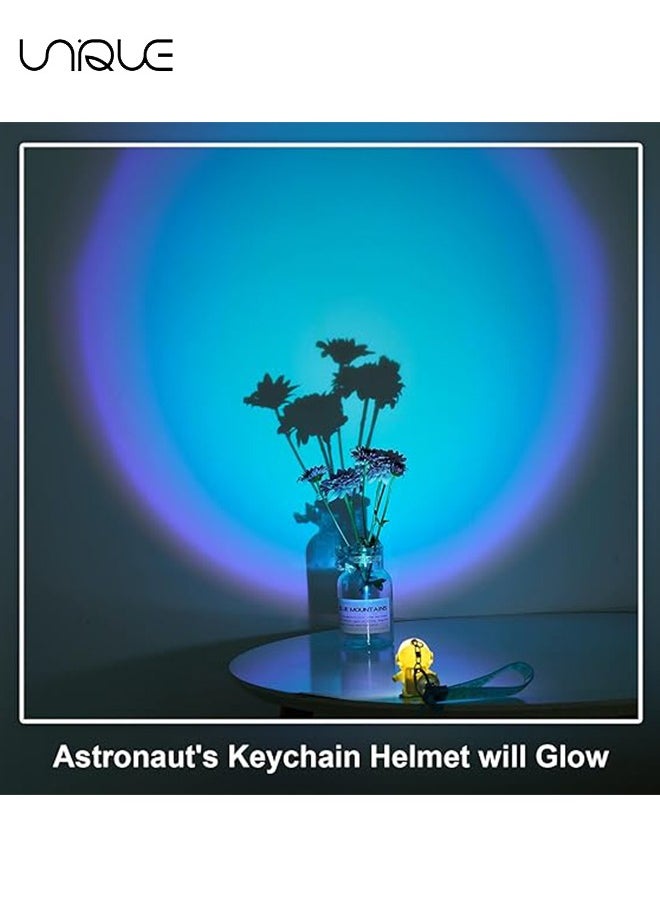 Unique - Astronaut Keychain Space Keychains with Cartoon Sunset Atmosphere Light Cute Kawaii Anime Cool Keychains for Backpacks Cool and Shiny for Couples Students White - Collar Workers Purple - Image 1