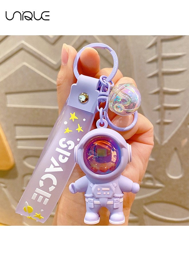 Unique - Astronaut Keychain Space Keychains with Cartoon Sunset Atmosphere Light Cute Kawaii Anime Cool Keychains for Backpacks Cool and Shiny for Couples Students White - Collar Workers Purple - Image 1