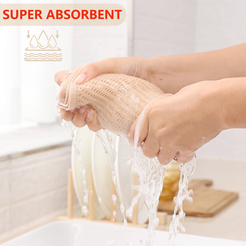 Kitinjoy 100% Cotton Waffle Weave Kitchen Towels  4-Pack Super Soft and Absorbent Kitchen Dish Towels for Drying Dishes  Kitchen Hand Towels  13 in x 28 in  Multicolor - Image 3
