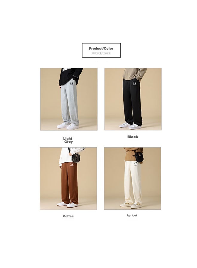 Mmoptop Trendy Printed Sweatpants For Men, Autumn And Winter Loose-fitting Wide-leg Casual Sports Pants, K1447 Black, Size M - Image 5