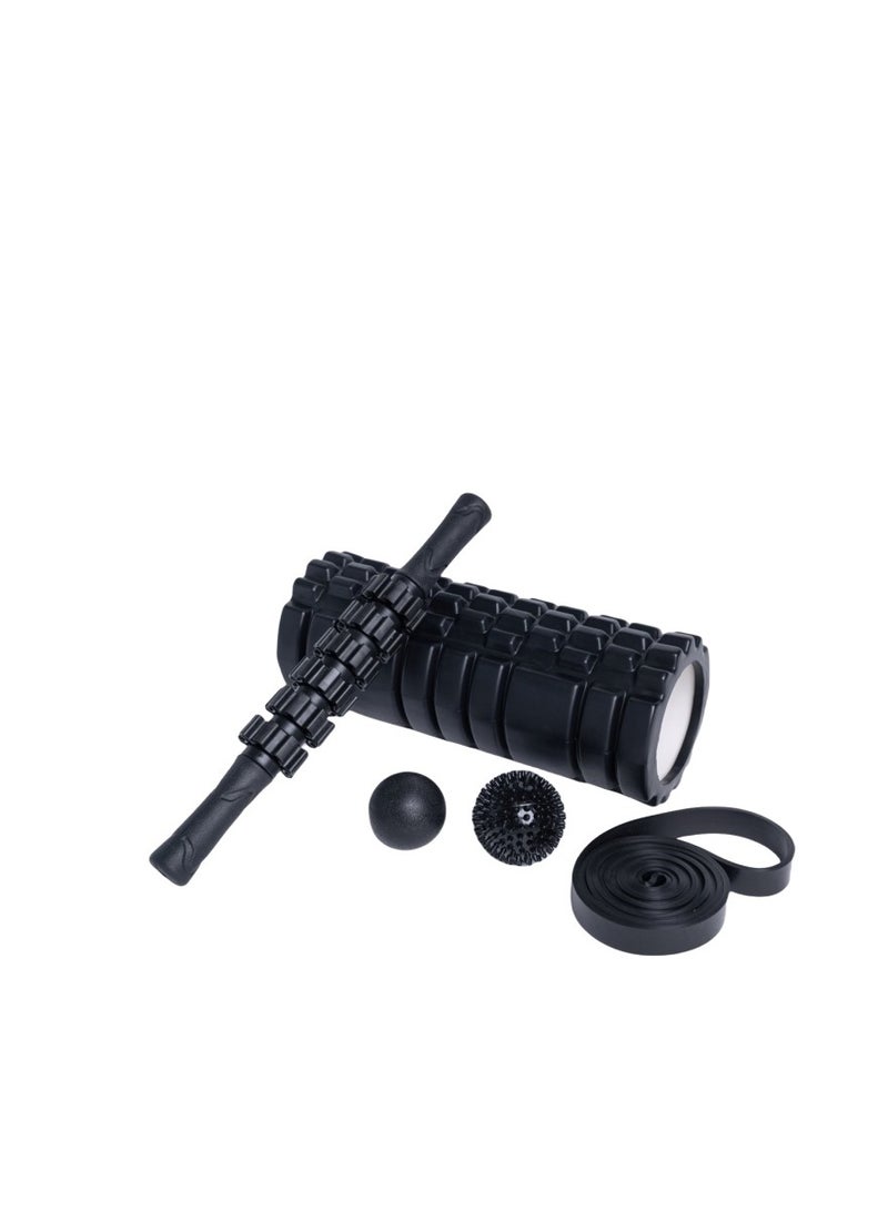 Generic Foam Roller Set, 6 in 1 Trigger Point Foam Roller for Deep Tissue Muscle Massage, High Density Fitness Exercise Foam Roller, Massage Roller, Massage Ball*2, Resistance Band for Pilates Yoga  - Image 1