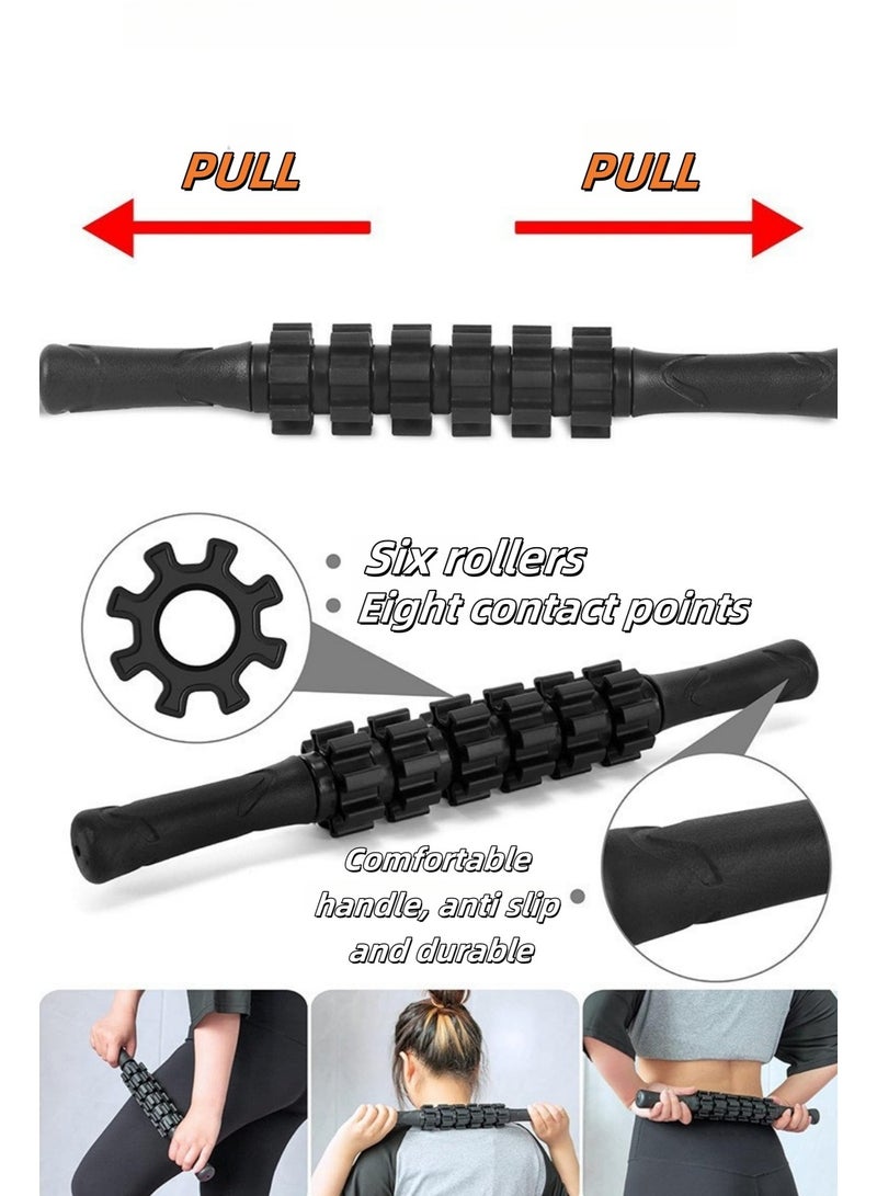 Generic Foam Roller Set, 6 in 1 Trigger Point Foam Roller for Deep Tissue Muscle Massage, High Density Fitness Exercise Foam Roller, Massage Roller, Massage Ball*2, Resistance Band for Pilates Yoga  - Image 3