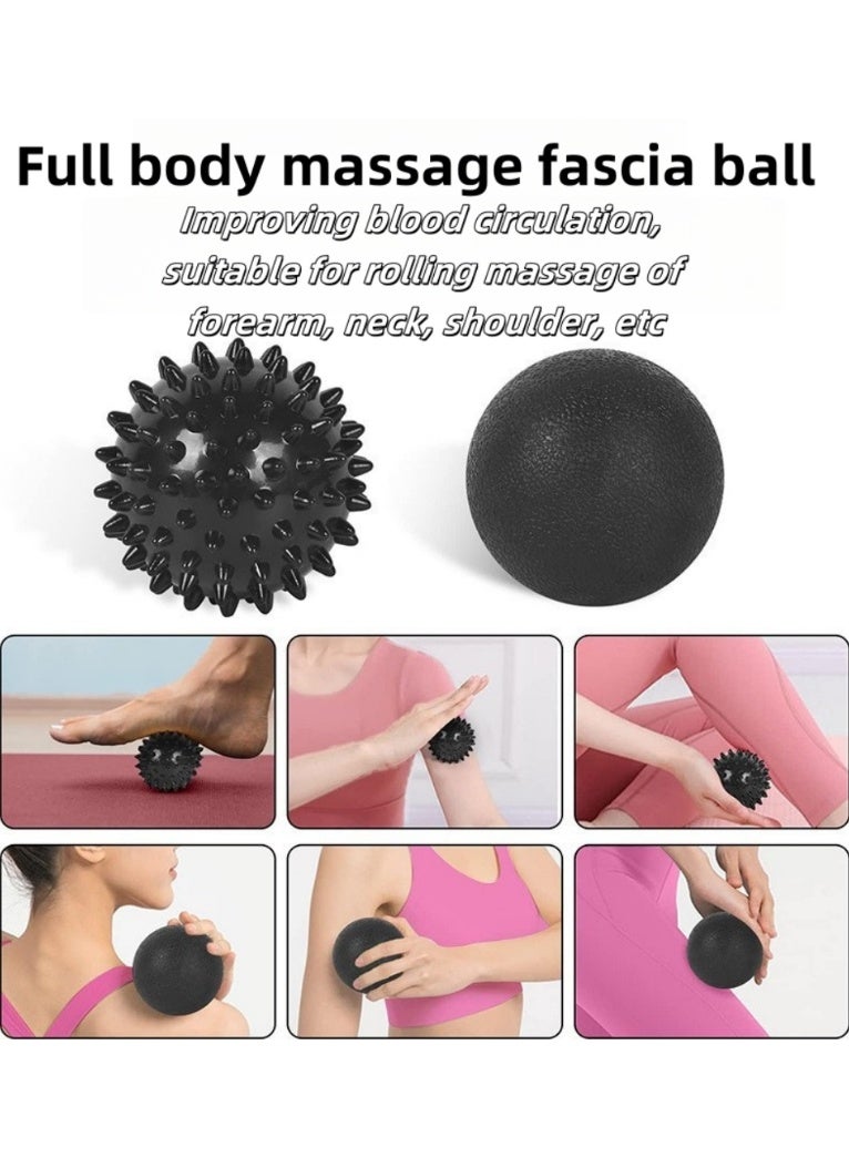 Generic Foam Roller Set, 6 in 1 Trigger Point Foam Roller for Deep Tissue Muscle Massage, High Density Fitness Exercise Foam Roller, Massage Roller, Massage Ball*2, Resistance Band for Pilates Yoga  - Image 2
