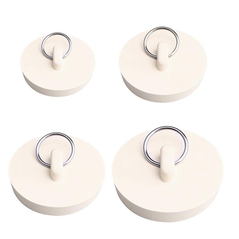 nuoshen 4 Pcs Bath PlugsSink Plug Rubber Drain Stopper Kitchen Sink Plug with Hanging Ring for BathtubBathroom 4 Sizes