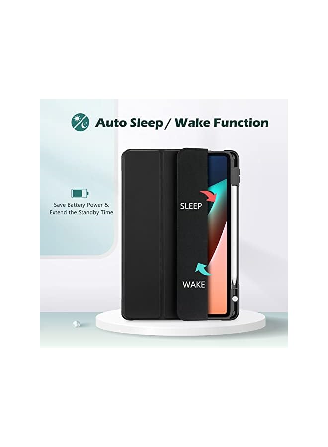 Procases Case for Xiaomi Pad 5/5 Pro 11 inch 2021, Protective Slim Folio Smart Cover Transparent Hard Shell Back Case with Pencil Holder for Xiaomi Mi Pad 5/Mi Pad 5 Pro 11.0” 2021 Release -Black - Image 5