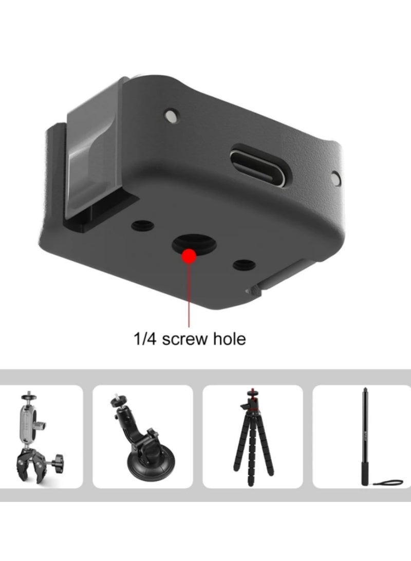 قاعدة شاحن من النوع C لكاميرا DJI Osmo Pocket 3، حامل مكتبي من سبائك الألومنيوم مع فتحة برغي 1/4 للقبضة والحامل والعصا السيلفي. - Image 2