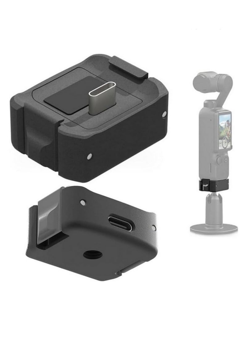 قاعدة شاحن من النوع C لكاميرا DJI Osmo Pocket 3، حامل مكتبي من سبائك الألومنيوم مع فتحة برغي 1/4 للقبضة والحامل والعصا السيلفي. - Image 1