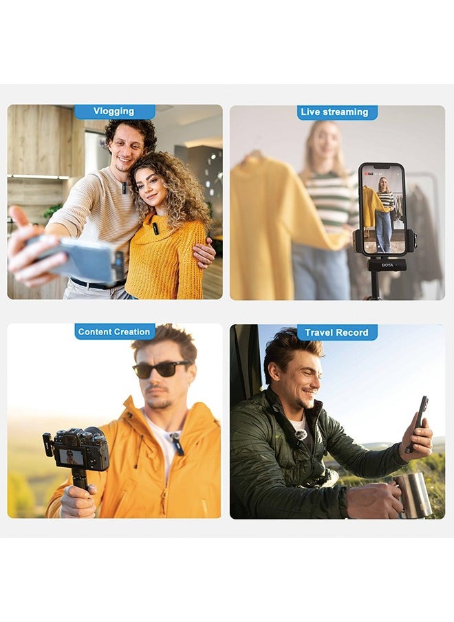 BOYA - BOYA BOYALINK A1 Wireless Lavalier Microphone for iPhone/Android/Camera Vlogging, All-in-One Lapel Dual Mic System & Lightning & USB-C Inputs for Smartphones/DSLR YouTube Facebook Live - Image 1