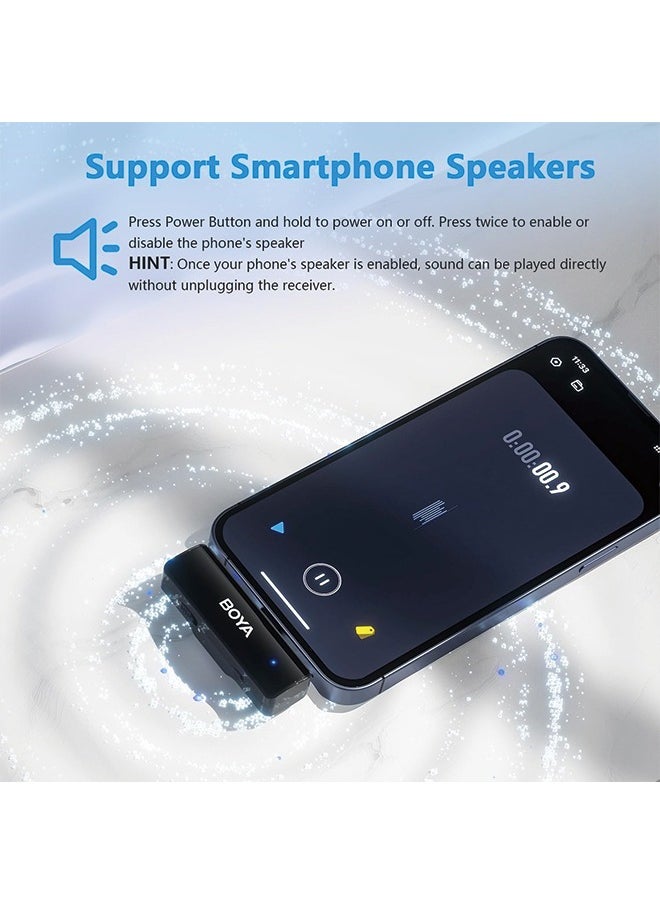 BOYA - BOYA BOYALINK A1 Wireless Lavalier Microphone for iPhone/Android/Camera Vlogging, All-in-One Lapel Dual Mic System & Lightning & USB-C Inputs for Smartphones/DSLR YouTube Facebook Live - Image 1