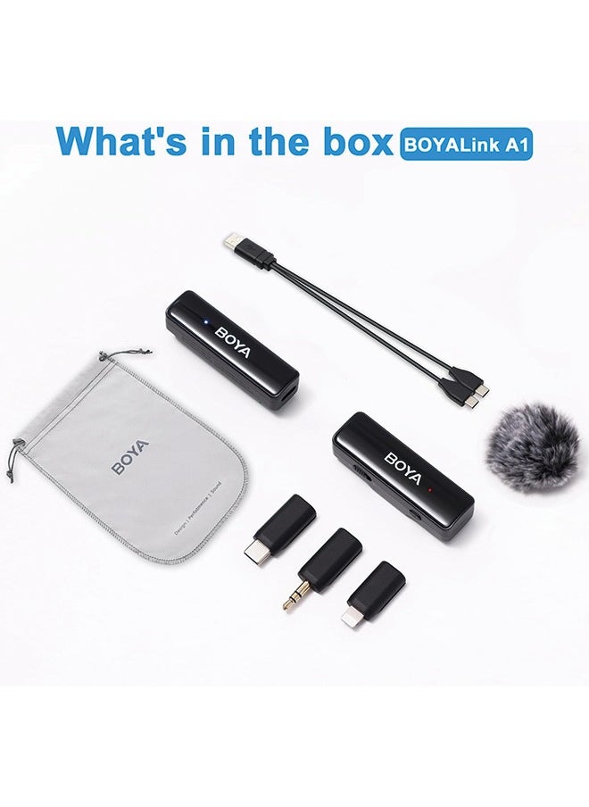 BOYA - BOYA BOYALINK A1 Wireless Lavalier Microphone for iPhone/Android/Camera Vlogging, All-in-One Lapel Dual Mic System & Lightning & USB-C Inputs for Smartphones/DSLR YouTube Facebook Live - Image 1