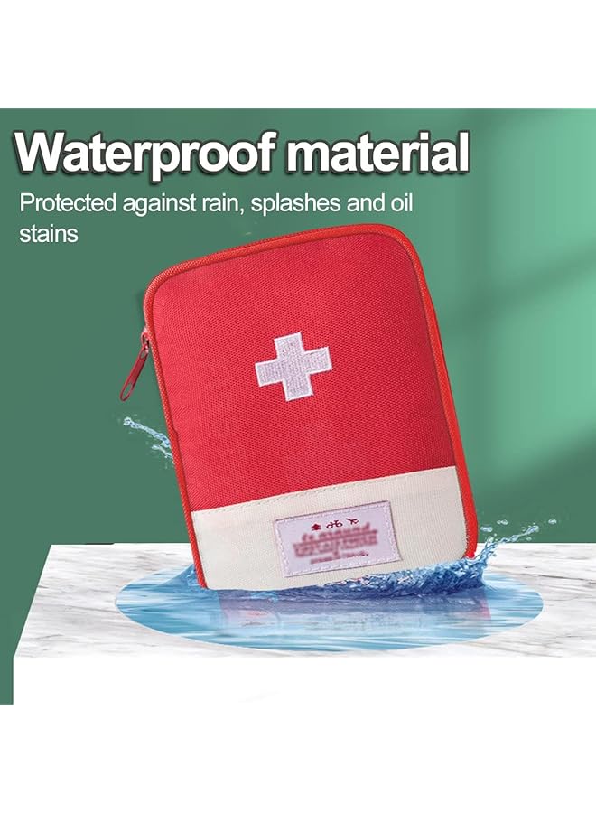 SWIUKPHE 2 Pcs Travel Mini First Aid Pouch Portable First Aid Kit Storage Bag for Boxes Reusable Empty Rescue Bag for Sports Camping Hiking and Outdoor Activities Emergency - Image 4
