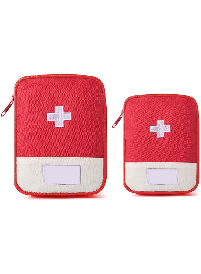 SWIUKPHE 2 Pcs Travel Mini First Aid Pouch Portable First Aid Kit Storage Bag for Boxes Reusable Empty Rescue Bag for Sports Camping Hiking and Outdoor Activities Emergency - Image 1