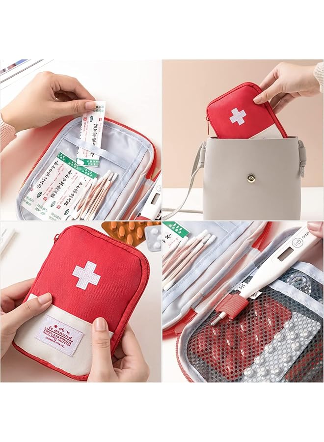 SWIUKPHE 2 Pcs Travel Mini First Aid Pouch Portable First Aid Kit Storage Bag for Boxes Reusable Empty Rescue Bag for Sports Camping Hiking and Outdoor Activities Emergency - Image 5