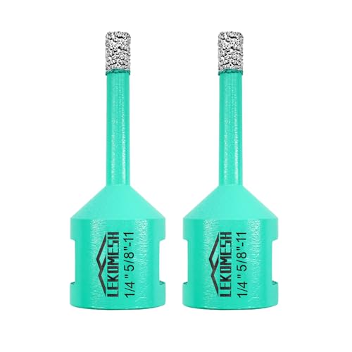 LEKOMESH Diamond Core Drill Bits - 1/4 Inch with 5/8"-11 Thread Tile Hole Saw Cutter Dry Drilling for Porcelain Ceramic Tile Granite Marble Stone Vacuum Brazed Diamond Drill Bit 6mm - Image 1