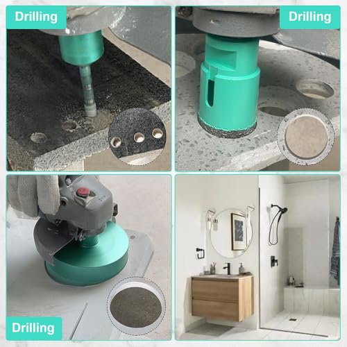 LEKOMESH Diamond Core Drill Bits - 1/4 Inch with 5/8"-11 Thread Tile Hole Saw Cutter Dry Drilling for Porcelain Ceramic Tile Granite Marble Stone Vacuum Brazed Diamond Drill Bit 6mm - Image 5