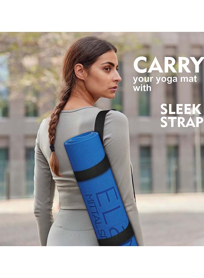 Elan Yoga Mat 4MM Anti Slippery Blue – Non-Slip Exercise and Fitness Mat for Yoga, Pilates, Stretching and Home Workouts - Image 4