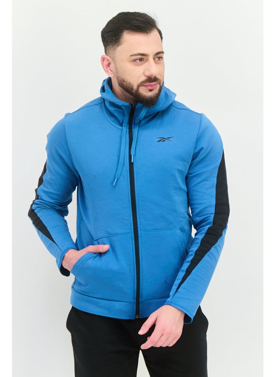 Reebok Men Sportswear Fit Long Sleeves Outdoor Sweatshirt, Teal Blue  - Image 1