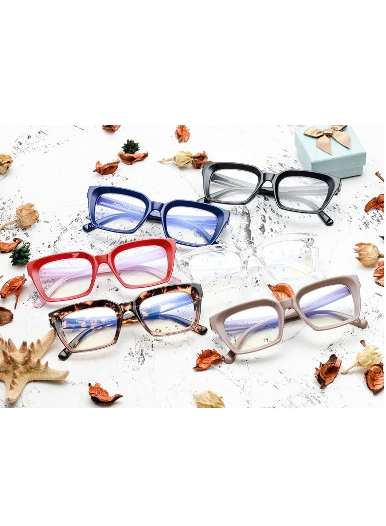 بوما للبصريات +2.5 نظاراه قراءة نسائي، نظارات قراءه طبيه مكبرة لتصحيح ضعف النظر  مع تقدم العمر ،لون الإطار جريء عدسات مضادة للتعب والضوء الأزرق، تصميم خفيف الوزن ،حمايه شاشة كمبيوتر  وحجب الضوء الأزرق ورؤية واضحة للقراءة - Image 4