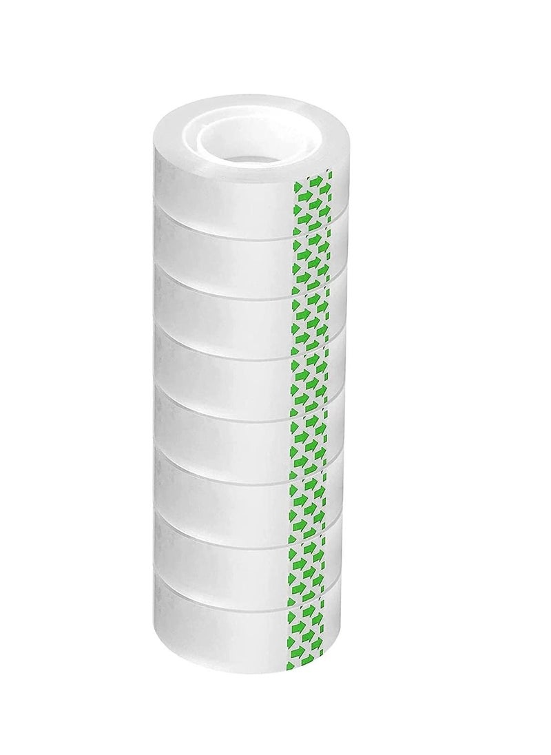MARKQ - 8 Rolls Transparent Tape ¾ inch x 25 yards Clear Tape rolls for Office, Home, School, Gift wrapping, Tape Refills for Dispenser, 1 inch Core - Image 1