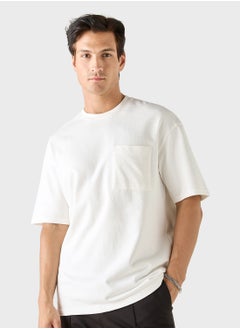 Iconic Iconic Textured T-shirt with Chest Pocket  - Image 1