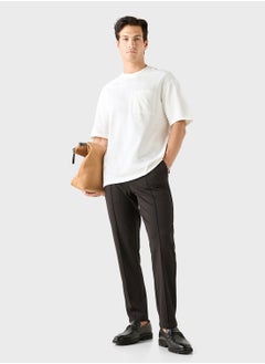 Iconic Iconic Textured T-shirt with Chest Pocket  - Image 4