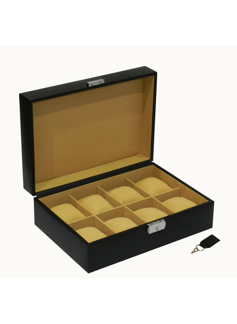 LAVERI LEATHER Laveri Watch Box for Men Women (08 Slots), Premium  Leather Watch Case  Organizer with Lock, Removable Pillow - Image 4