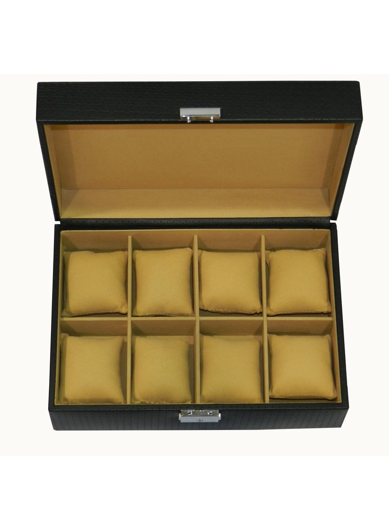 LAVERI LEATHER Laveri Watch Box for Men Women (08 Slots), Premium  Leather Watch Case  Organizer with Lock, Removable Pillow - Image 3