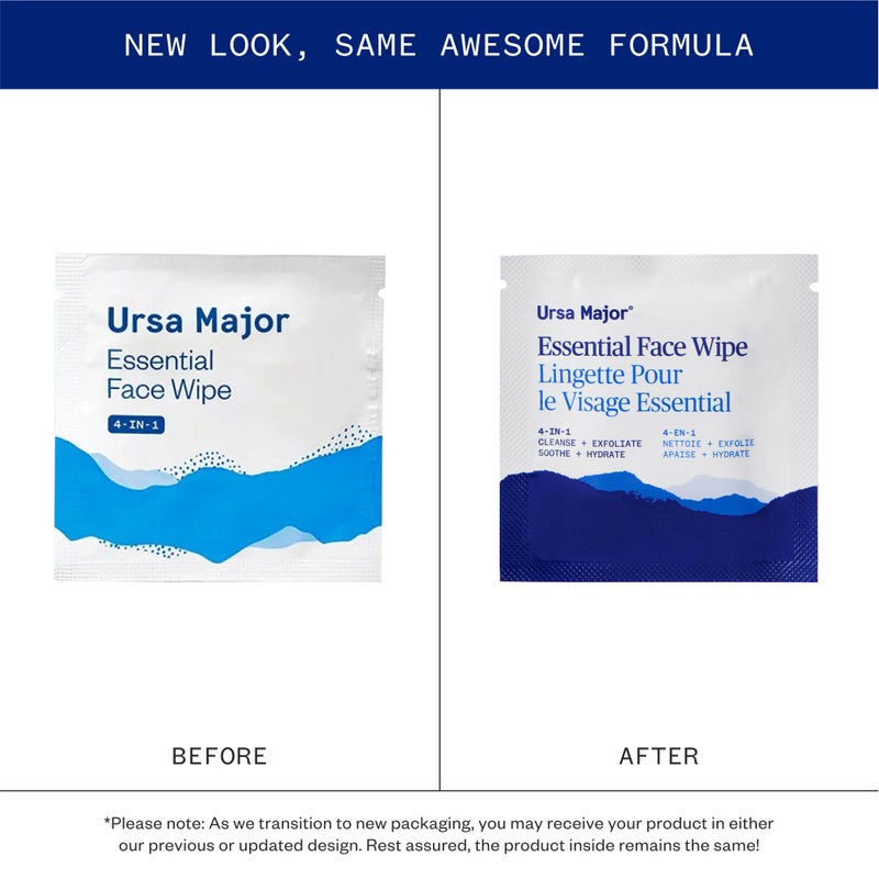 Ursa Major Essential Face Wipes | Natural, Biodegradable, Cruelty-Free | Cleanse, Exfoliate, Soothe and Hydrate | Individually Wrapped | 40 count - Image 2