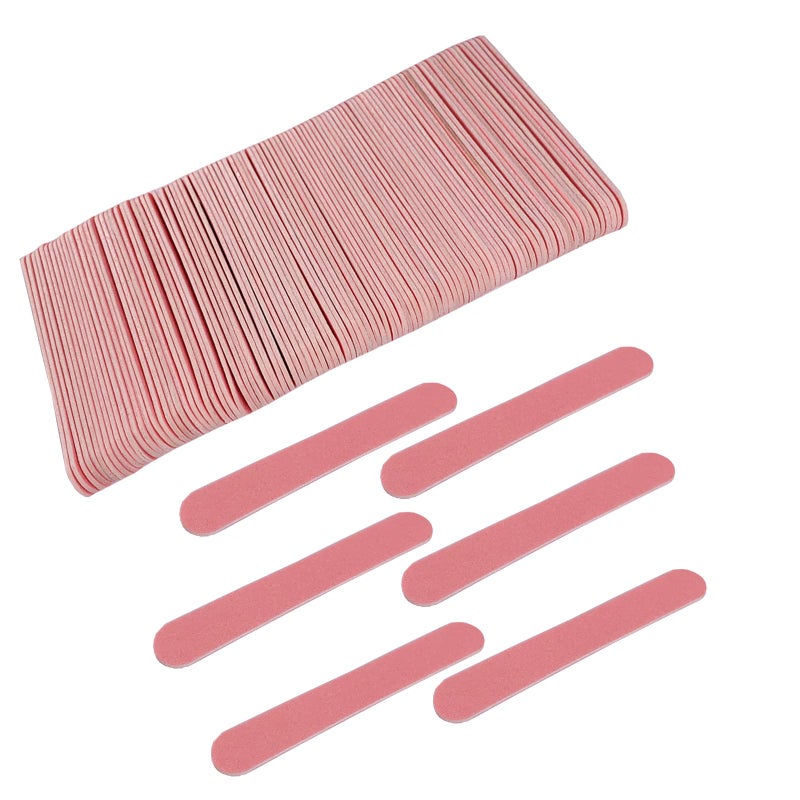 GigaGround Mini Nail Files Bulk (100 Pcs), Double Sided Emery Board Nail File for Nature Nails, Manicure Tool Set Disposable Colorful Nail File for Home Salon Use Travel Size Men Women Kids Wood Board - Image 1