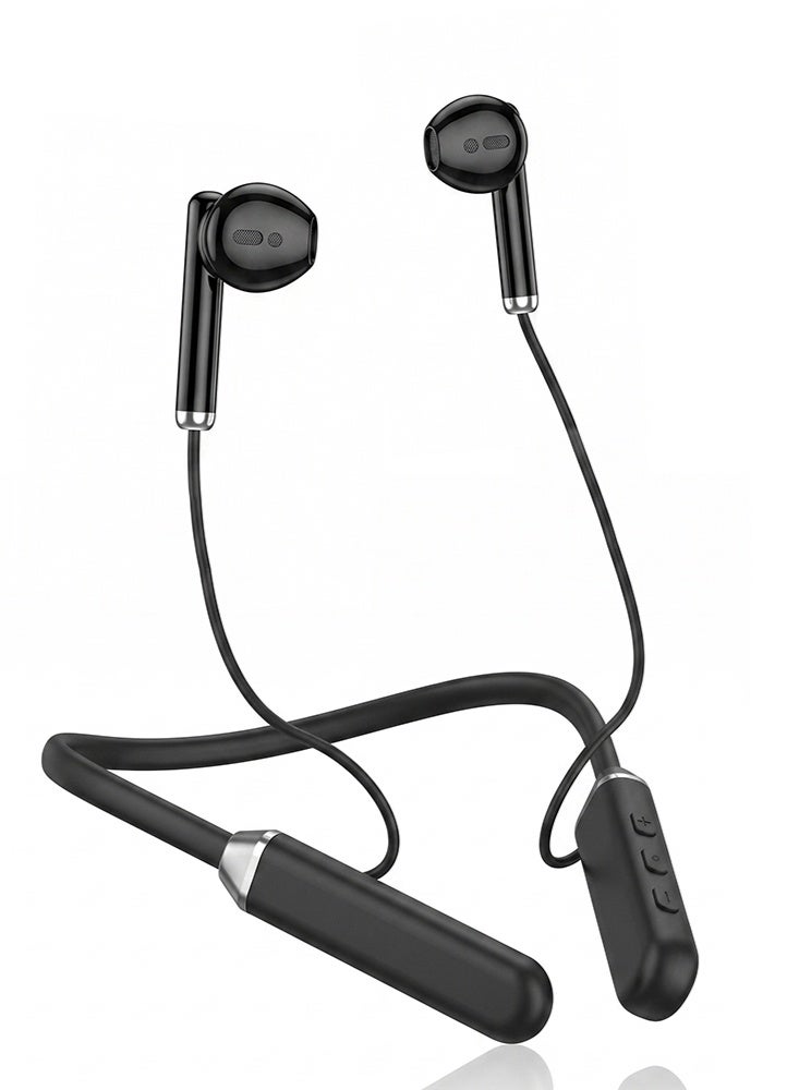 Tempo Wireless Bluetooth Neckband Earphones, Deep Bass Neck Headset, Clear Call Mic, Long Playtime Sports Neckband Earbuds Universal for Smartphones Black - Image 3