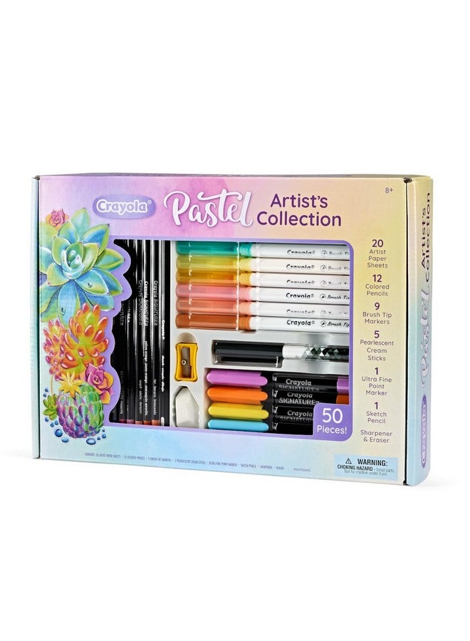 Crayola طقم فنون ألوان كرايولا الباستيل (50 قطعة)، مجموعة فنون للأطفال مع أقلام وألوان باستيل، هدية للأطفال، 8+ - Image 5