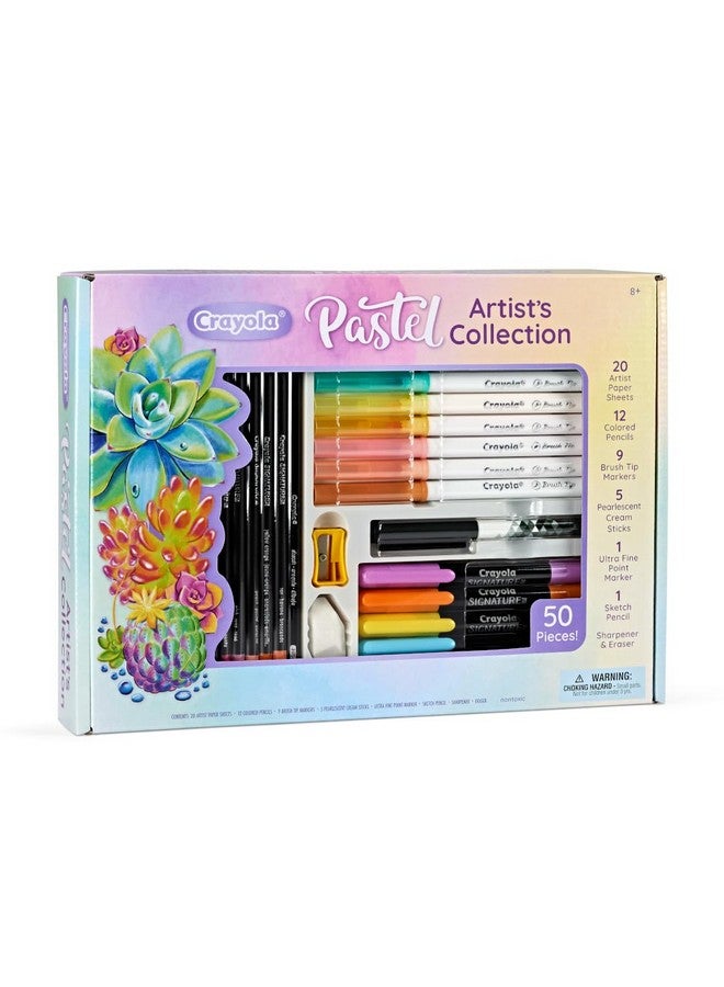 Crayola طقم فنون ألوان كرايولا الباستيل (50 قطعة)، مجموعة فنون للأطفال مع أقلام وألوان باستيل، هدية للأطفال، 8+ - Image 4