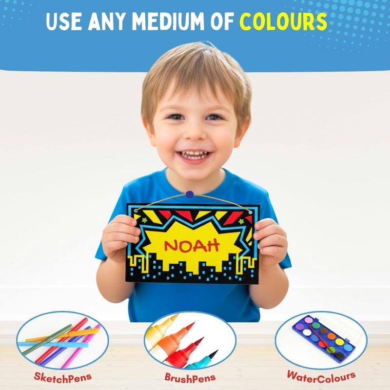 PepPlay Colour-in Velvet Heroes and Power – DIY Superhero Craft Kit for Boys | Mess-Free Coloring Activity | Gifts for Boys Age 3-10 | Creative Art Set | Return Gift | Travel Toy - Image 2