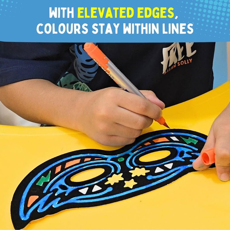 PepPlay Colour-in Velvet Heroes and Power – DIY Superhero Craft Kit for Boys | Mess-Free Coloring Activity | Gifts for Boys Age 3-10 | Creative Art Set | Return Gift | Travel Toy - Image 3
