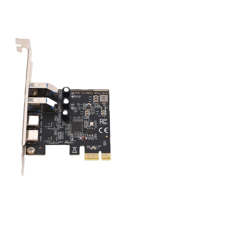 بطاقة توسيع PCIe إلى USB 3.0 نوع C 5Gbps بـ 2 منافذ نوع C 3.1 و 2 منافذ USB 3.0 لأجهزة الكمبيوتر المكتبية، شغل و لعب - Image 1