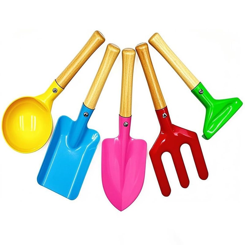 IELEK Gardening Tools Trowel, Rake, Shovel, Spoon, Fork for Gardening Tools Best Outdoor Easter Gift - Image 1