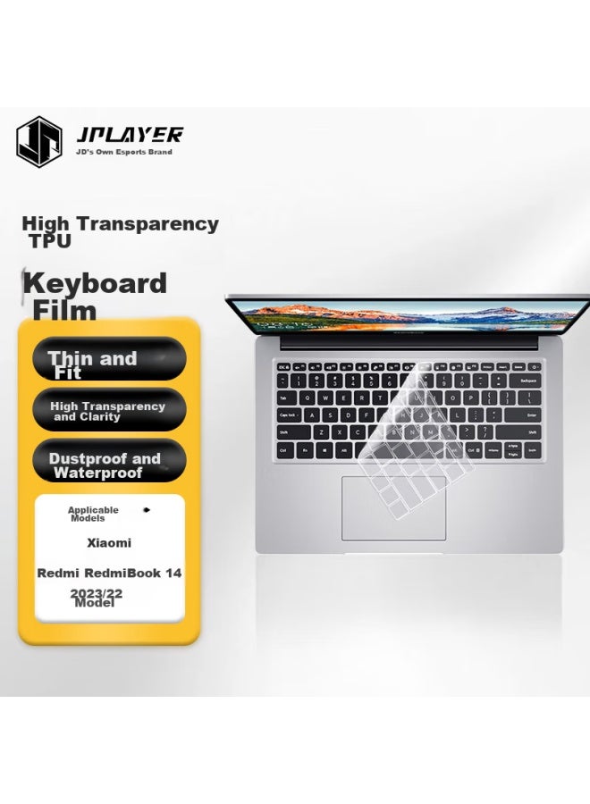 Jplayer Keyboard Cover For Xiaomi Redmibook 14 21 Model 14-inch Laptop, Protective Film, Dust-proof, High-definition, Highly Transparent Tpu - Image 1