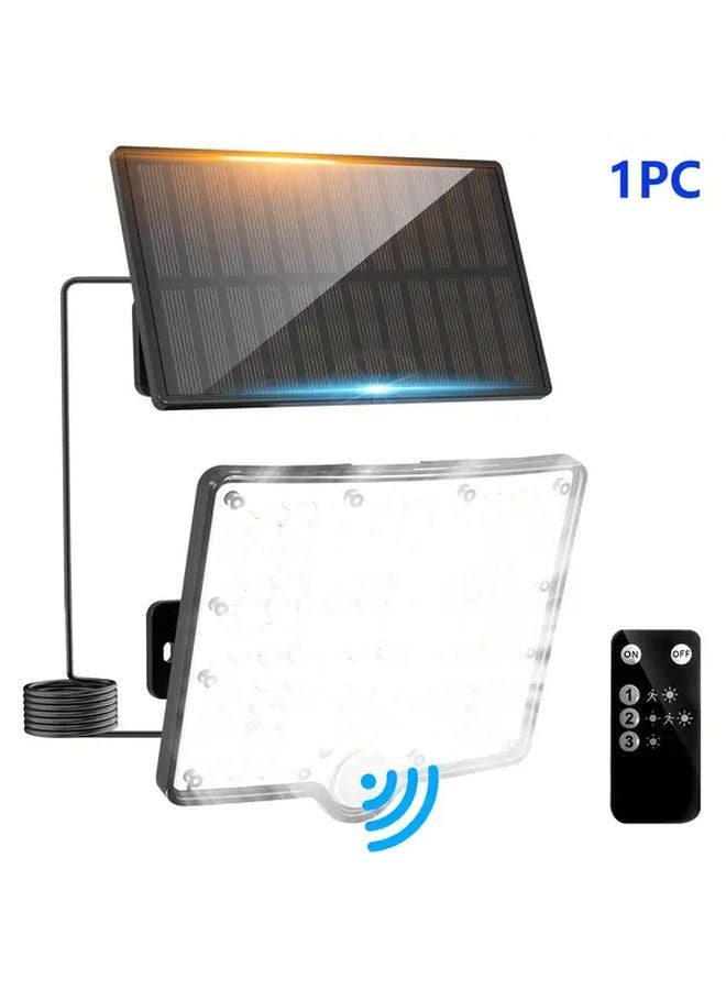ضوء جدار خارجي يعمل بالطاقة الشمسية 128 مصباح ليد جهاز تحكم عن بعد 3 أوضاع IP65 1 قطعة - Image 1