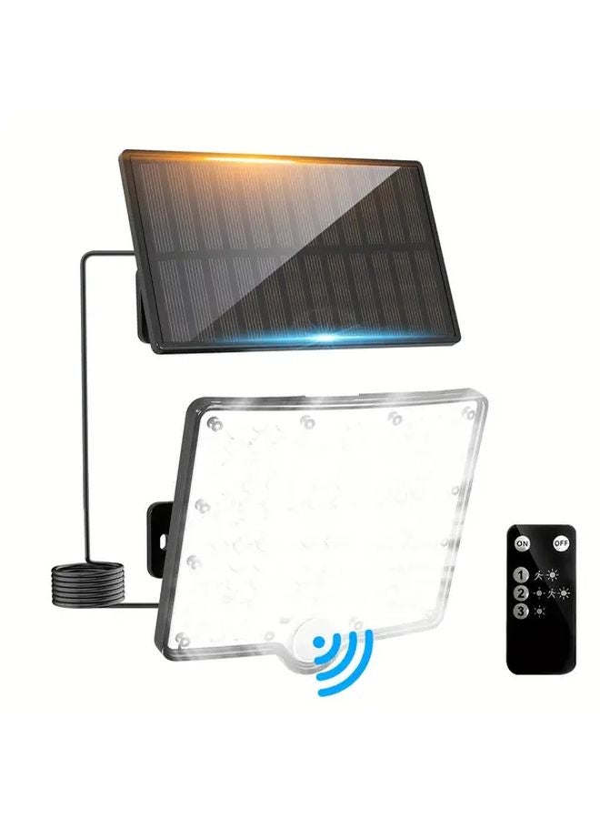 ضوء جدار خارجي يعمل بالطاقة الشمسية 128 مصباح ليد جهاز تحكم عن بعد 3 أوضاع IP65 1 قطعة - Image 2