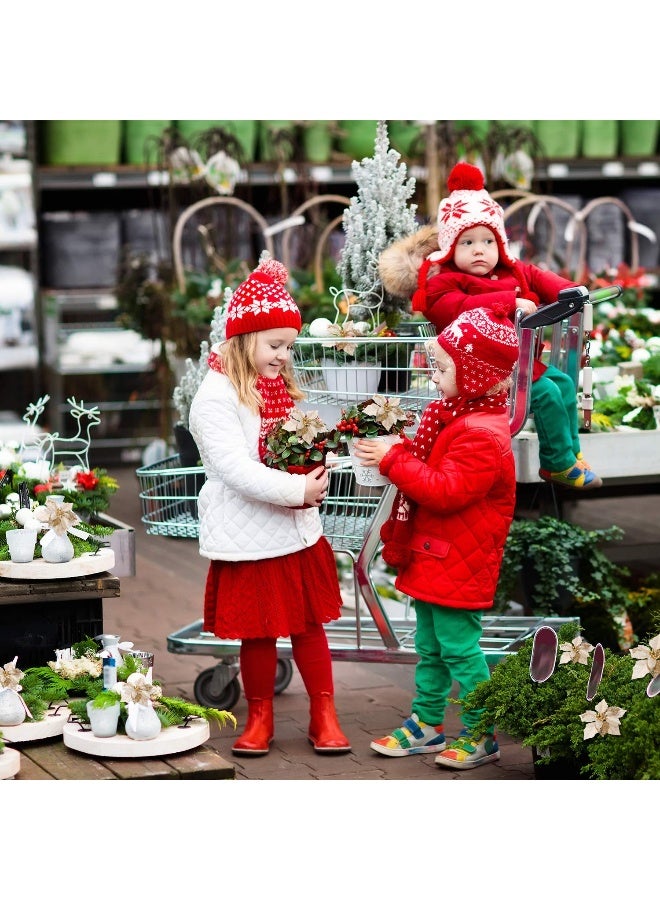 WILLBOND 36 Pieces Christmas Poinsettia Glitter Faux Flowers Christmas Artificial Flowers Tree Ornaments Topper Xmas Decorations(Gold) - Image 5